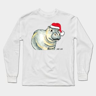 2013 Holiday ATC 17 - Ho Ho Ho Hippo Long Sleeve T-Shirt